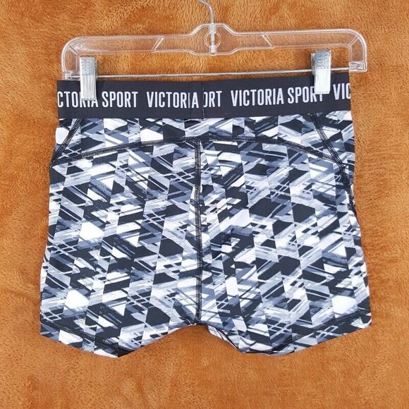 VICTORIAS SECRET SPORT Womens Shorts Small Black Gray Mini Hot Running Stretch - Picture 2 of 8